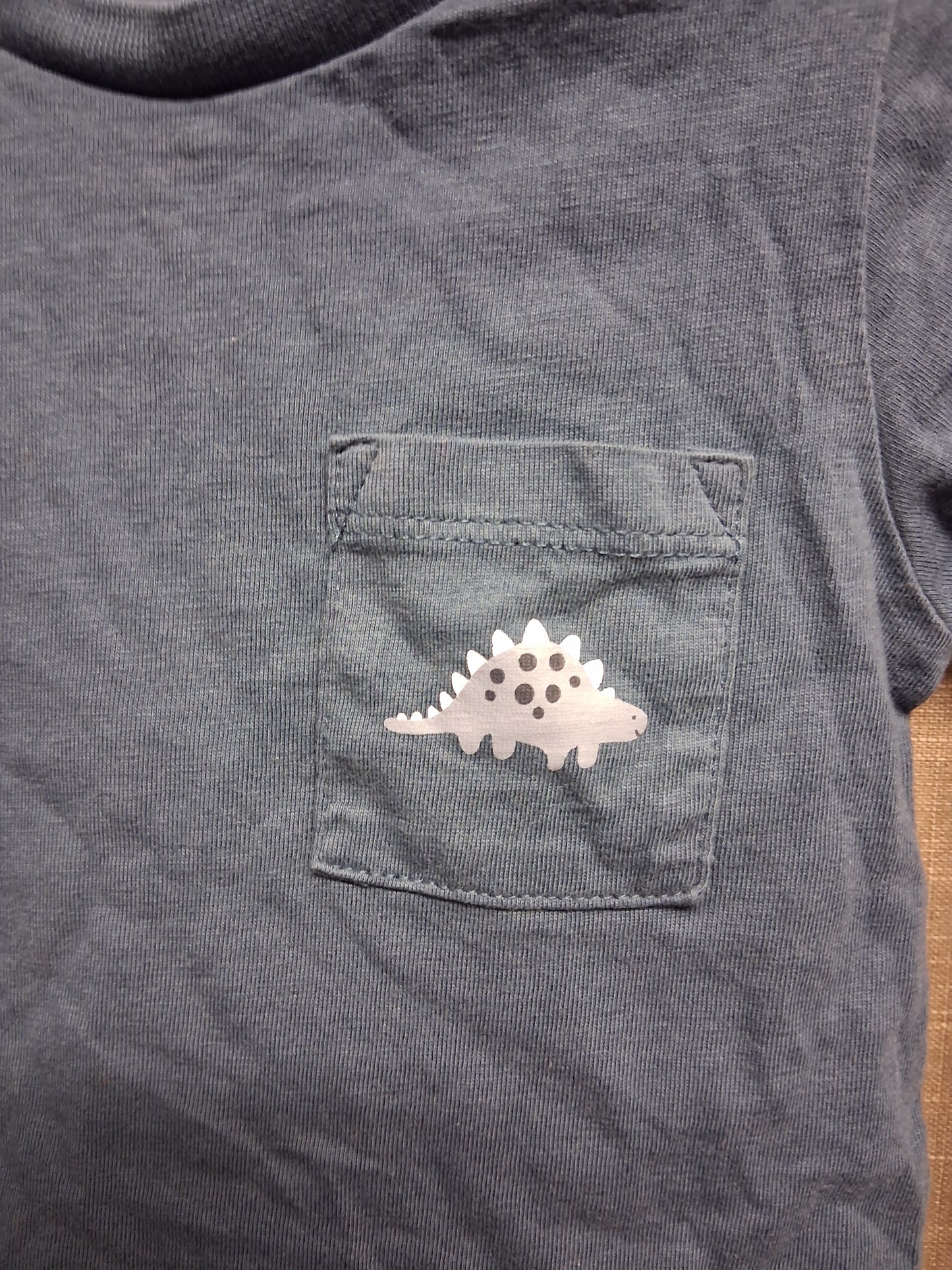 Matalan Boys Blue Long Sleeve T-Shirt Dinosaur on Pocket Age 6-9 Months