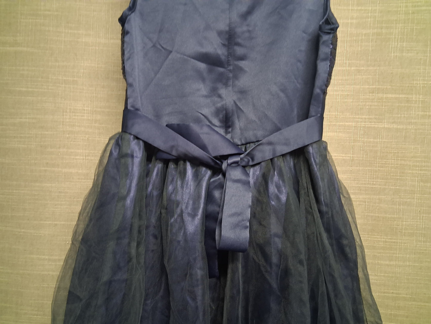 Top Star Girls Navy Blue Sequin Trim Sleeveless Prom Party Dress Age 11-12 Years