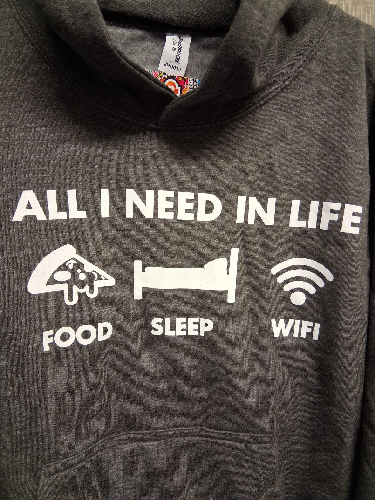 Hot Scamp 'All I Need In Life' Grey Hoodie Age 9-11 Years New
