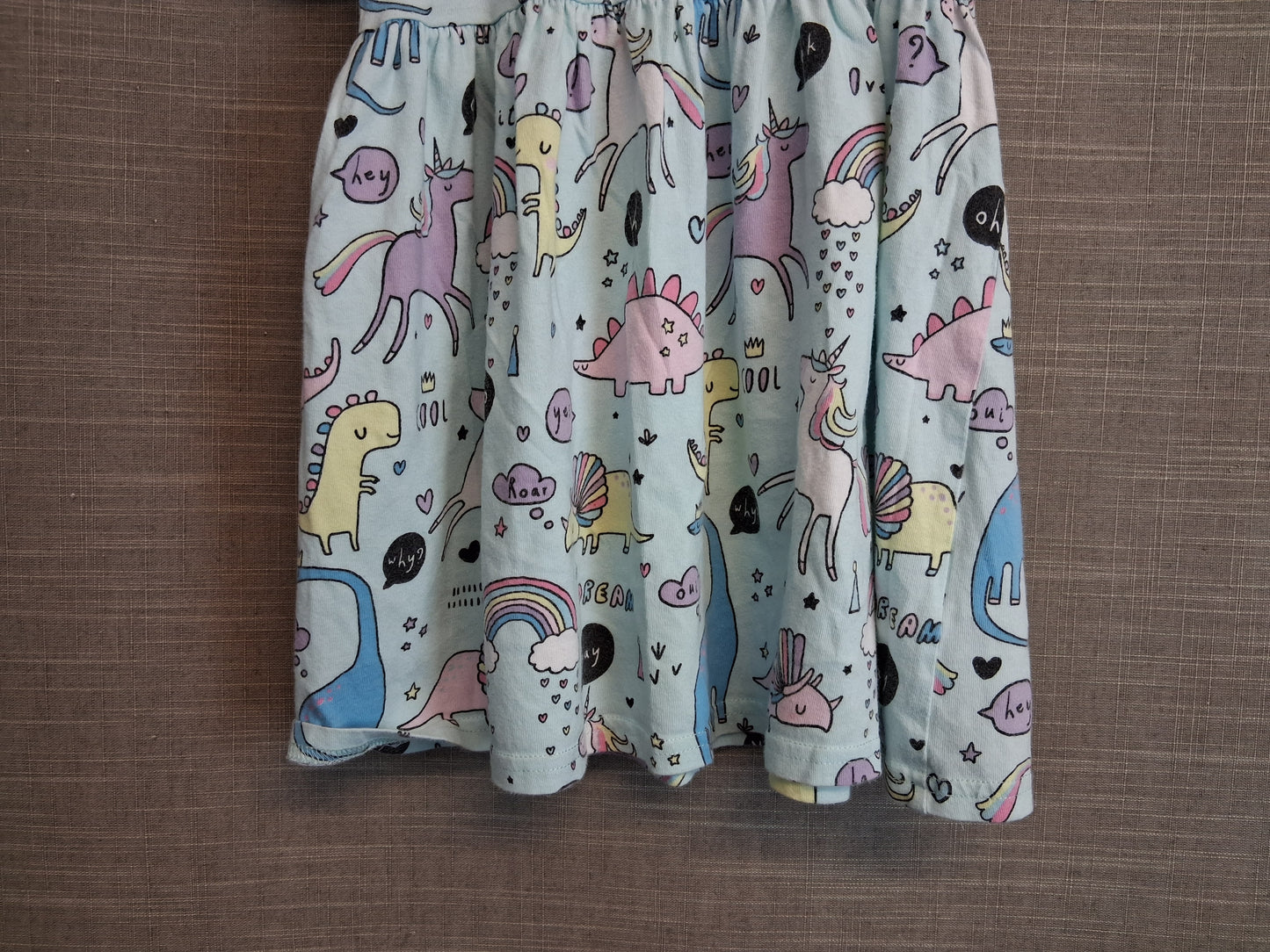 Next Girls Dinosaur Theme Jersey Dress Short Sleeve Age 2-3 Years
