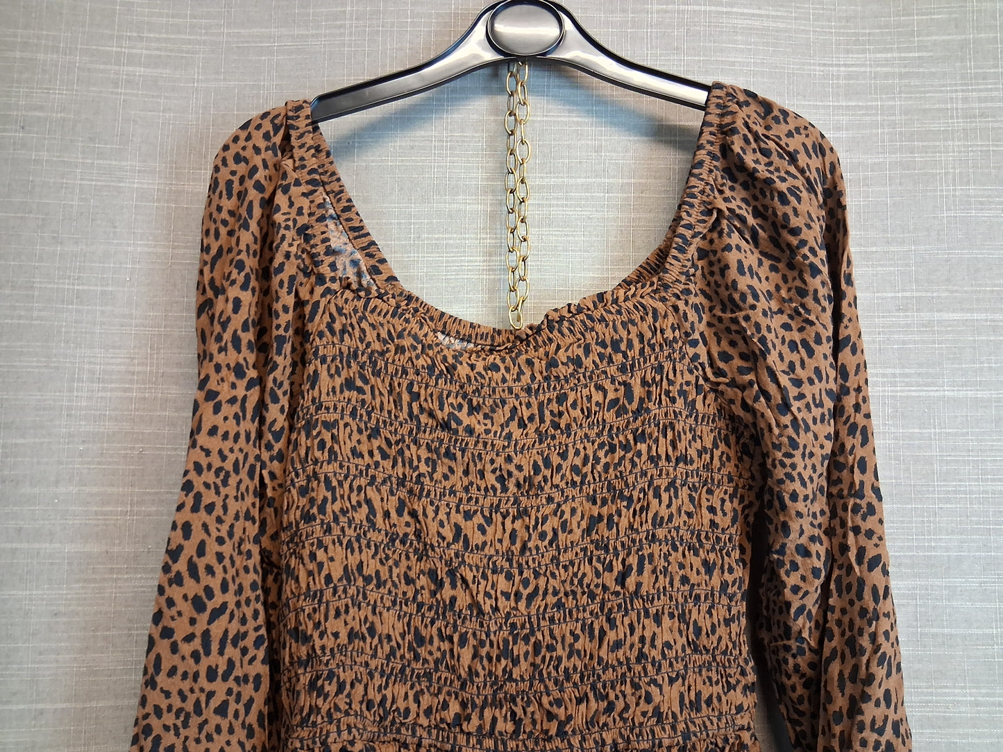 GAP Girls Animal Print Brown Gypsy Style Dress Age 12 Years Long Sleeve