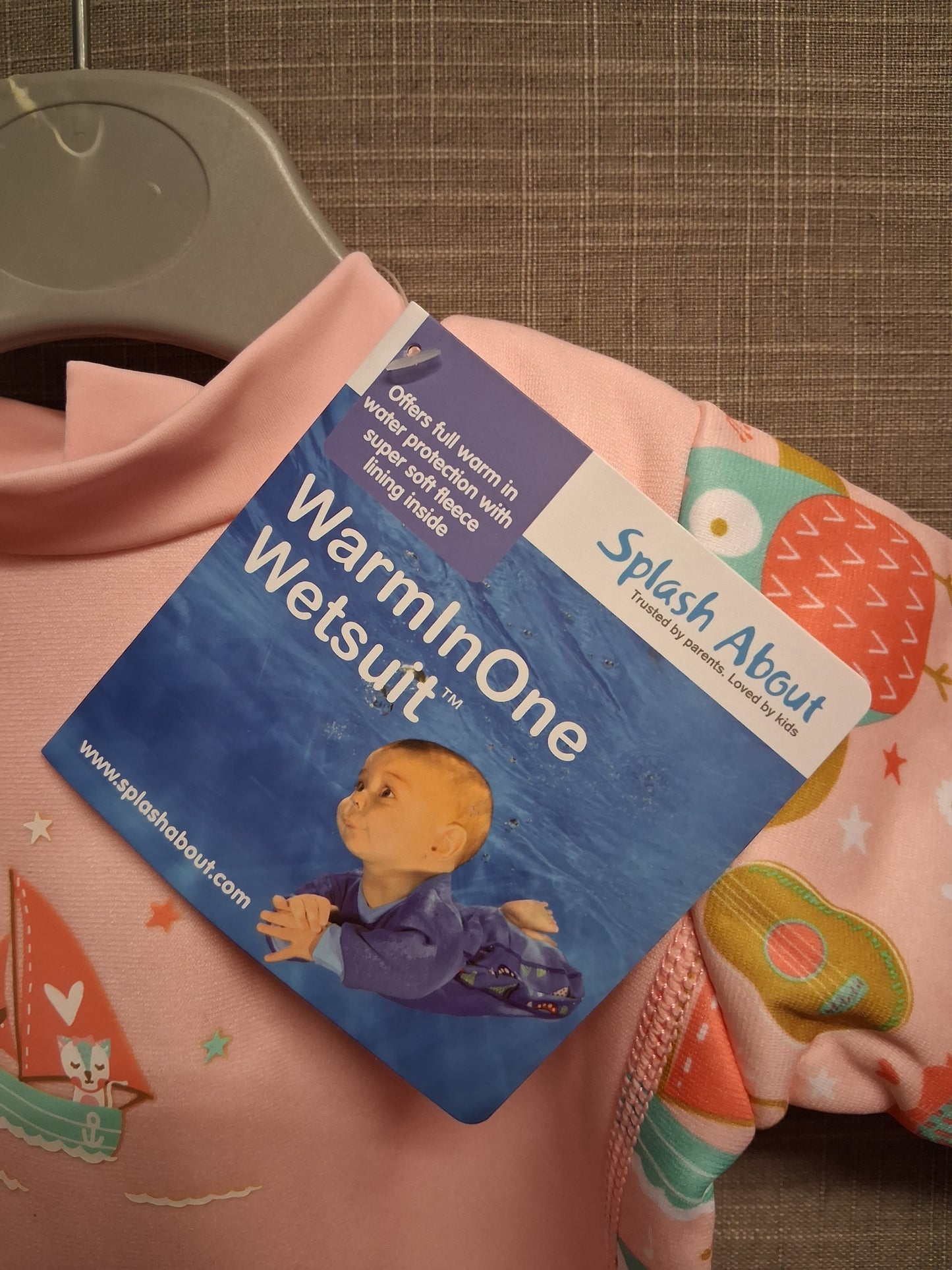 Splash About Pink Owl and the Pussy Cat Warm-In-One Wetsuit Size Large Age 6-12 Months