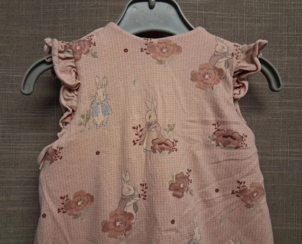 TU Girls Sleeping Bag Peter Rabbit Theme Age 0-6 Months 2.5 Tog 100% Cotton