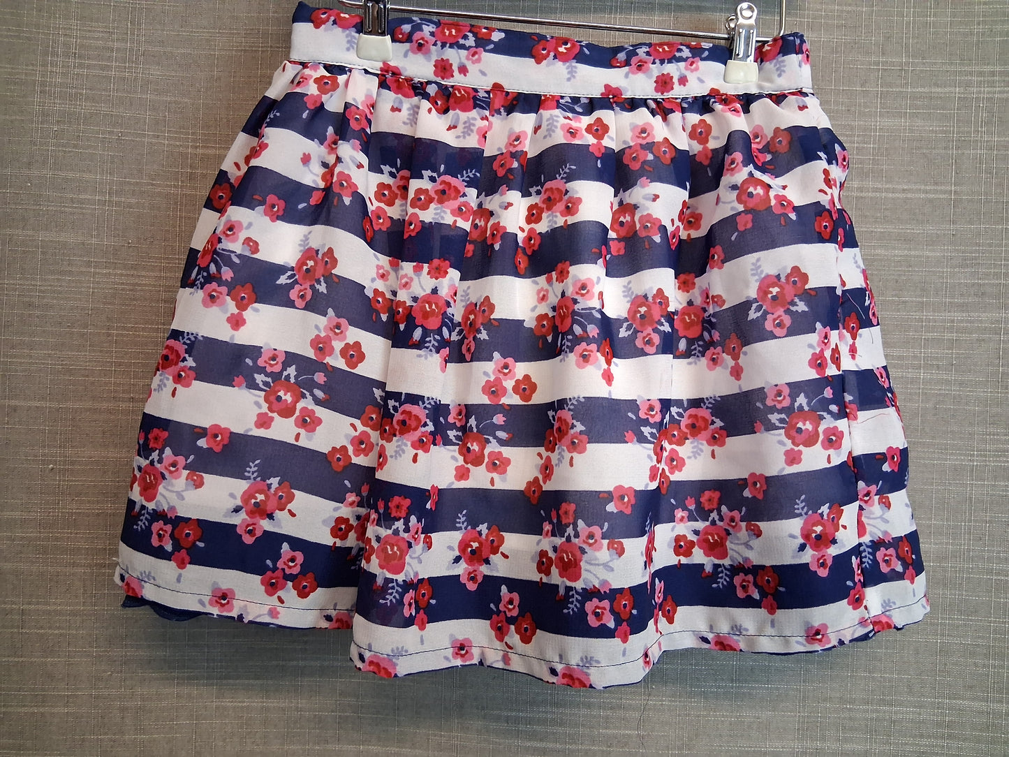 Matalan Girls A Line Skirt Multicolour Striped Floral Age 2-3 Years
