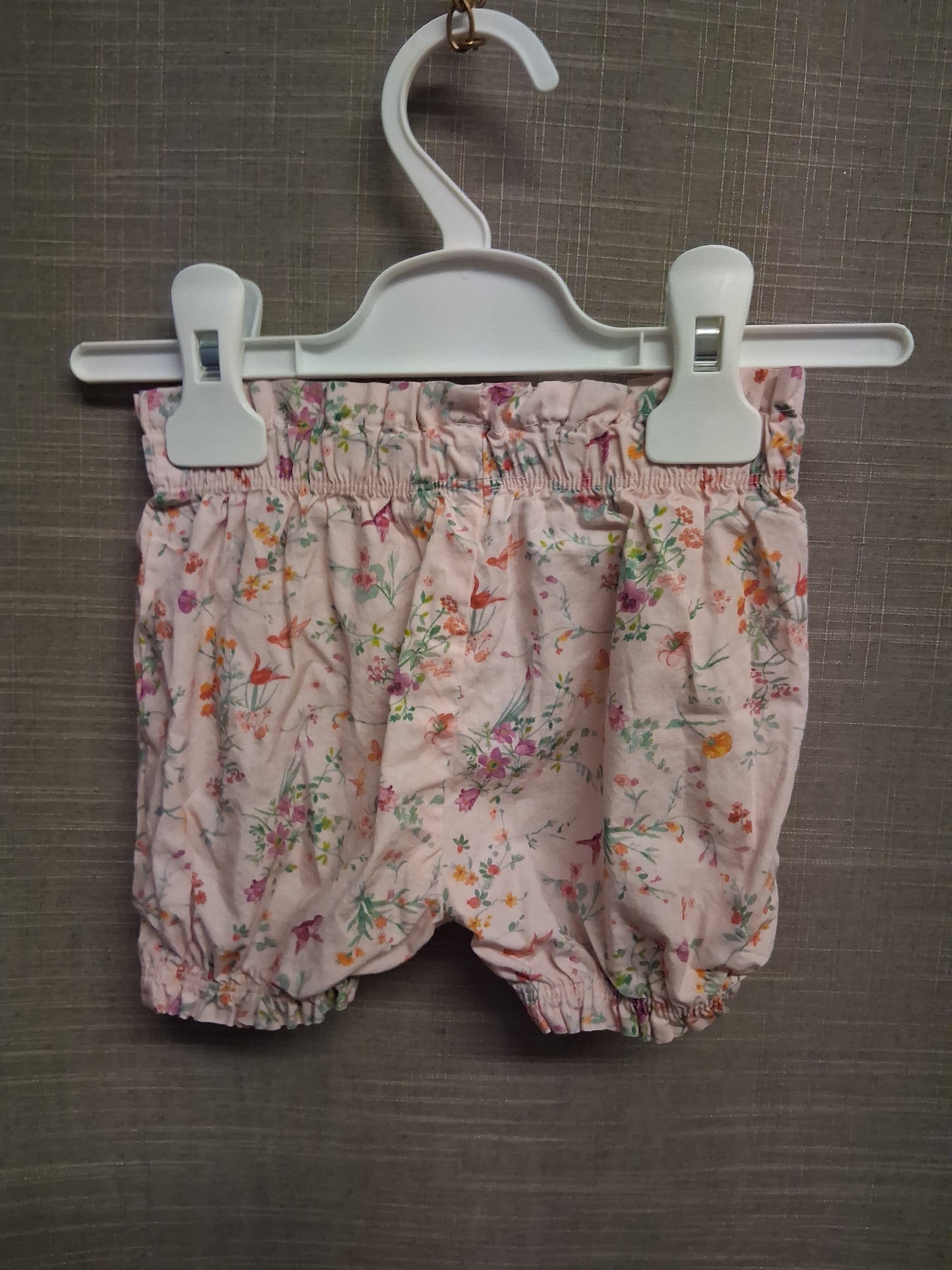 Next Girls Pink Floral Shorts Age 3-6 Months 100% Cotton