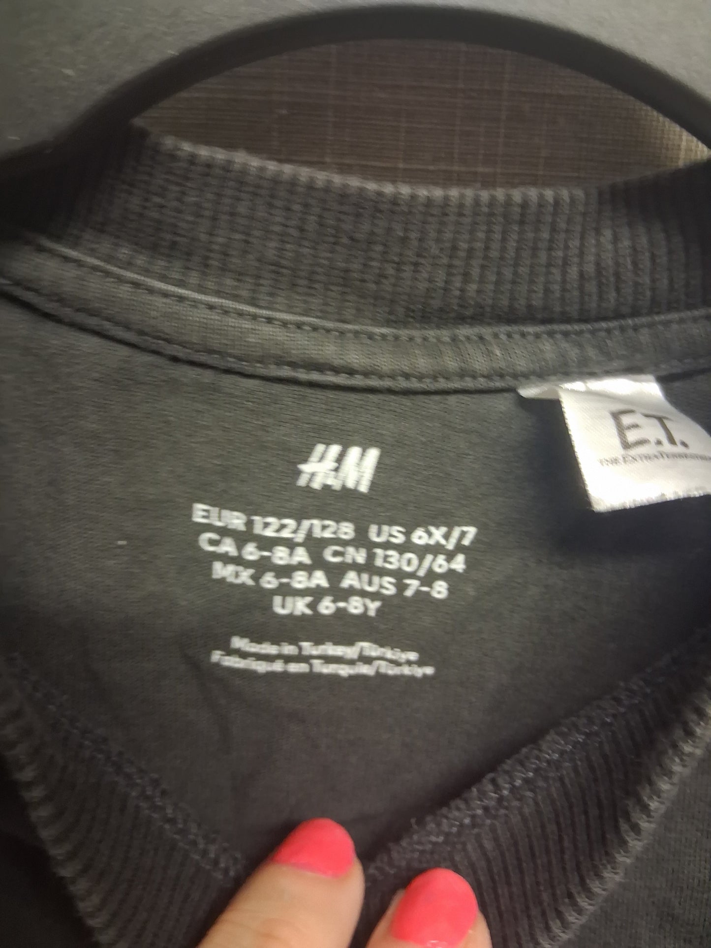 H&M Girls E.T Grey Short Sleeve T-Shirt Age 6-8 Years