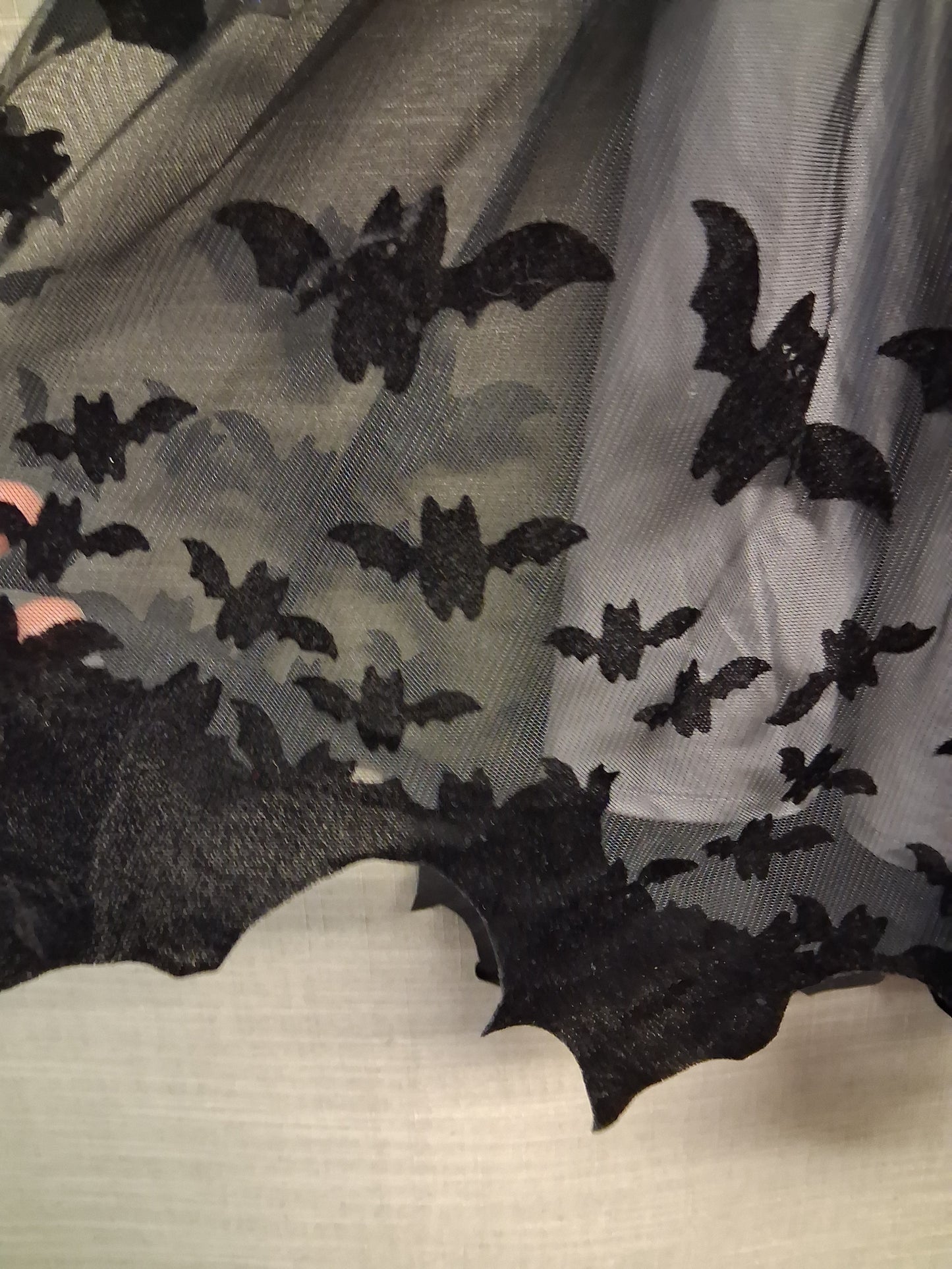 H&M Girls Halloween Bat Black Mesh Layered Skirt Age 9-10 Years