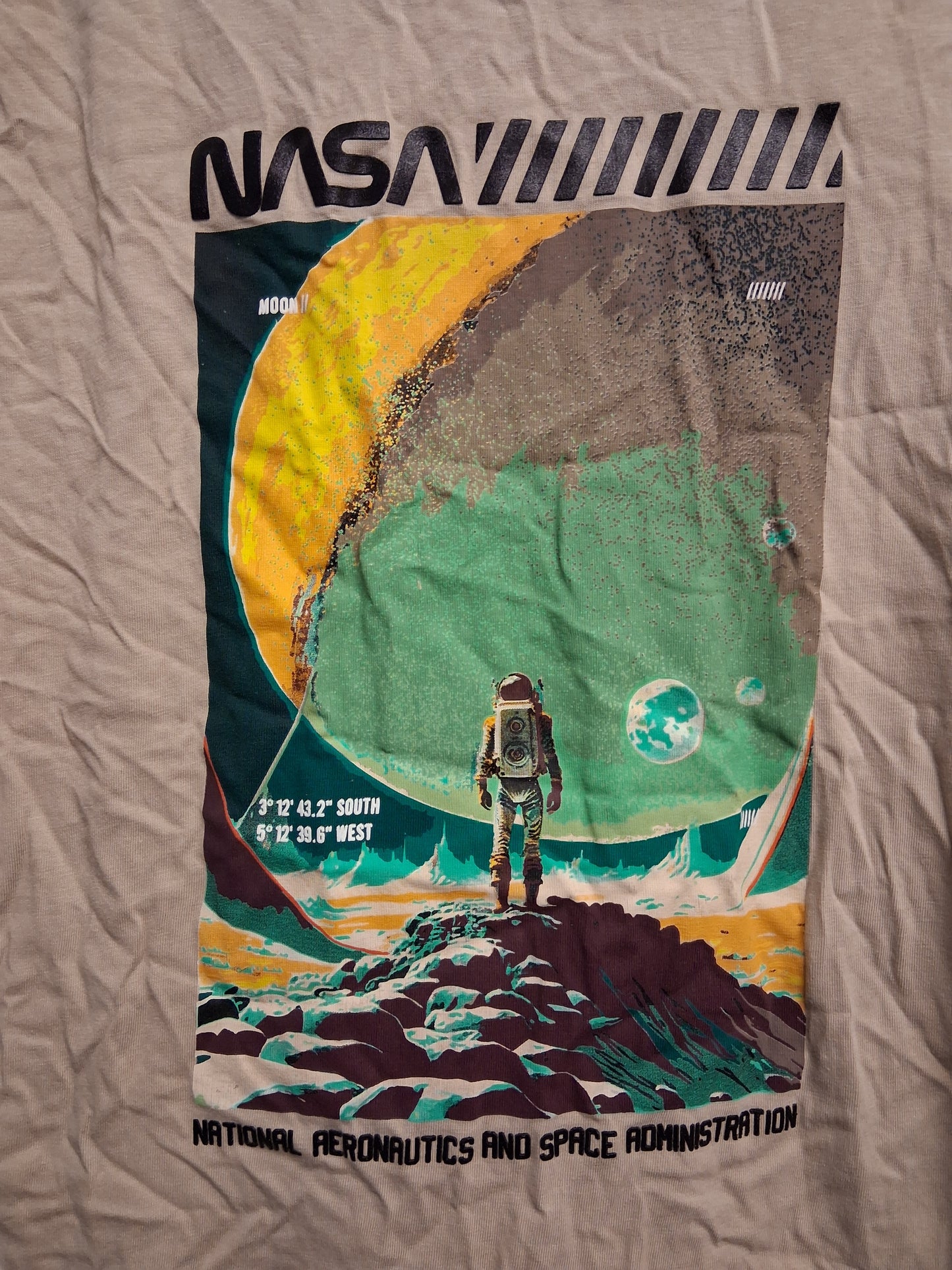 Next Boys Beige Nasa Theme Short Sleeve T-Shirt Age 16 Years