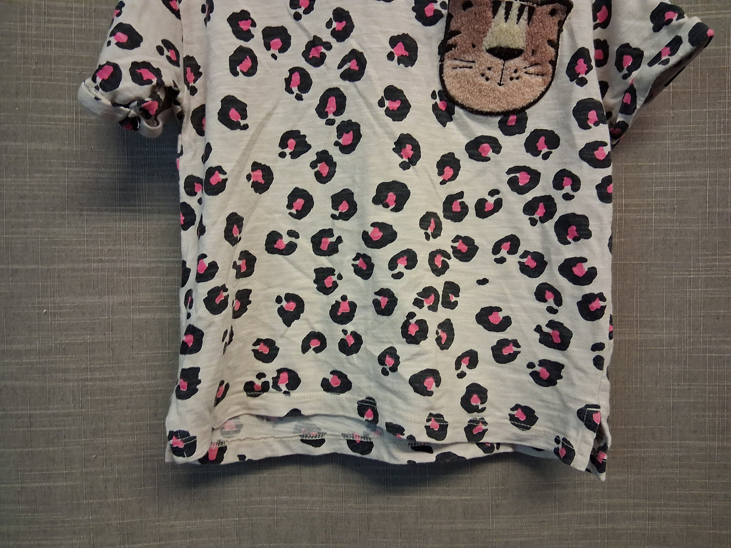Next Girls Animal Print Cream Short Sleeve T-Shirt Age 5-6 Years