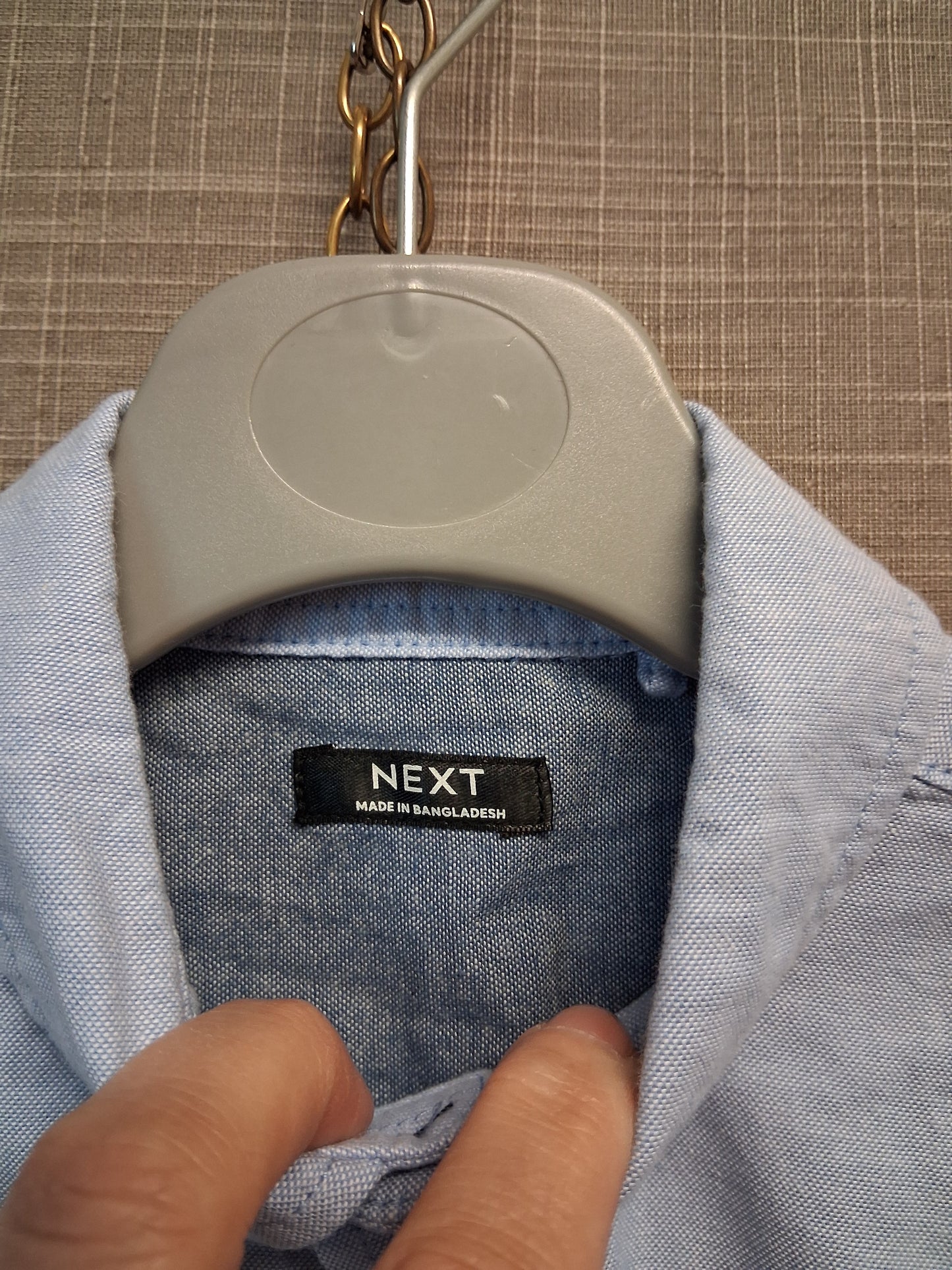 Next Boys Chambray Blue Shirt Short Sleeve Age 5-6 Years