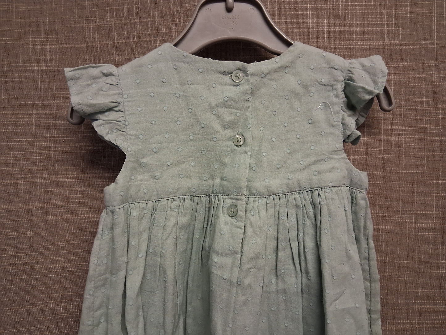 George Girls A Line Green Embroidered Floral Dress Lined Age 3-6 Months New