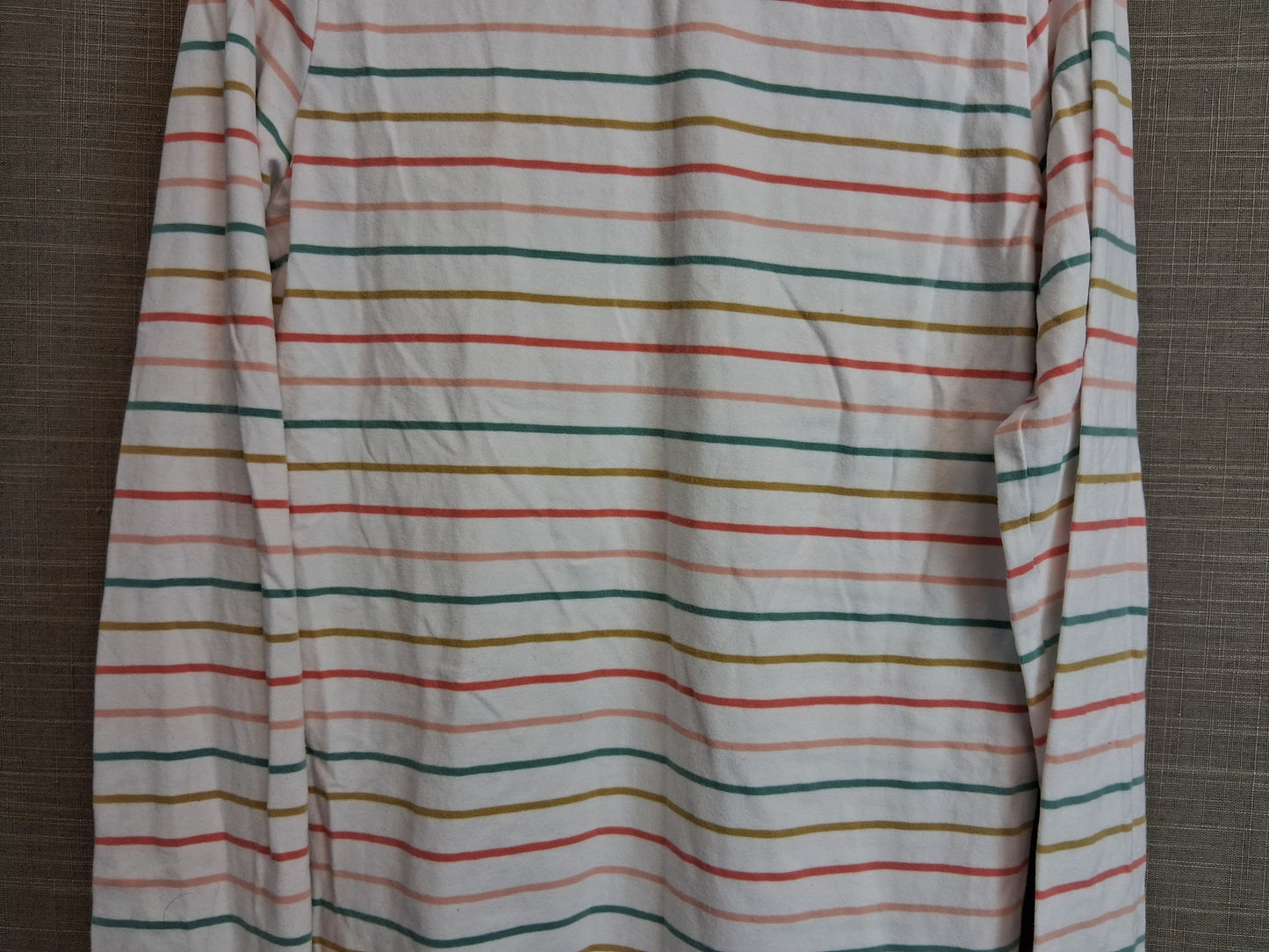 FatFace Girls Long Sleeve Jersey T-Shirt Age 12-13 Years White Stripe
