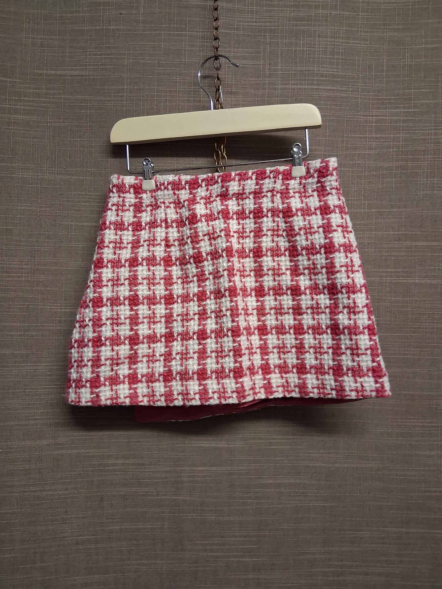 Matalan Girls Pink Checked Skorts Age 7 Years Faux Buttons
