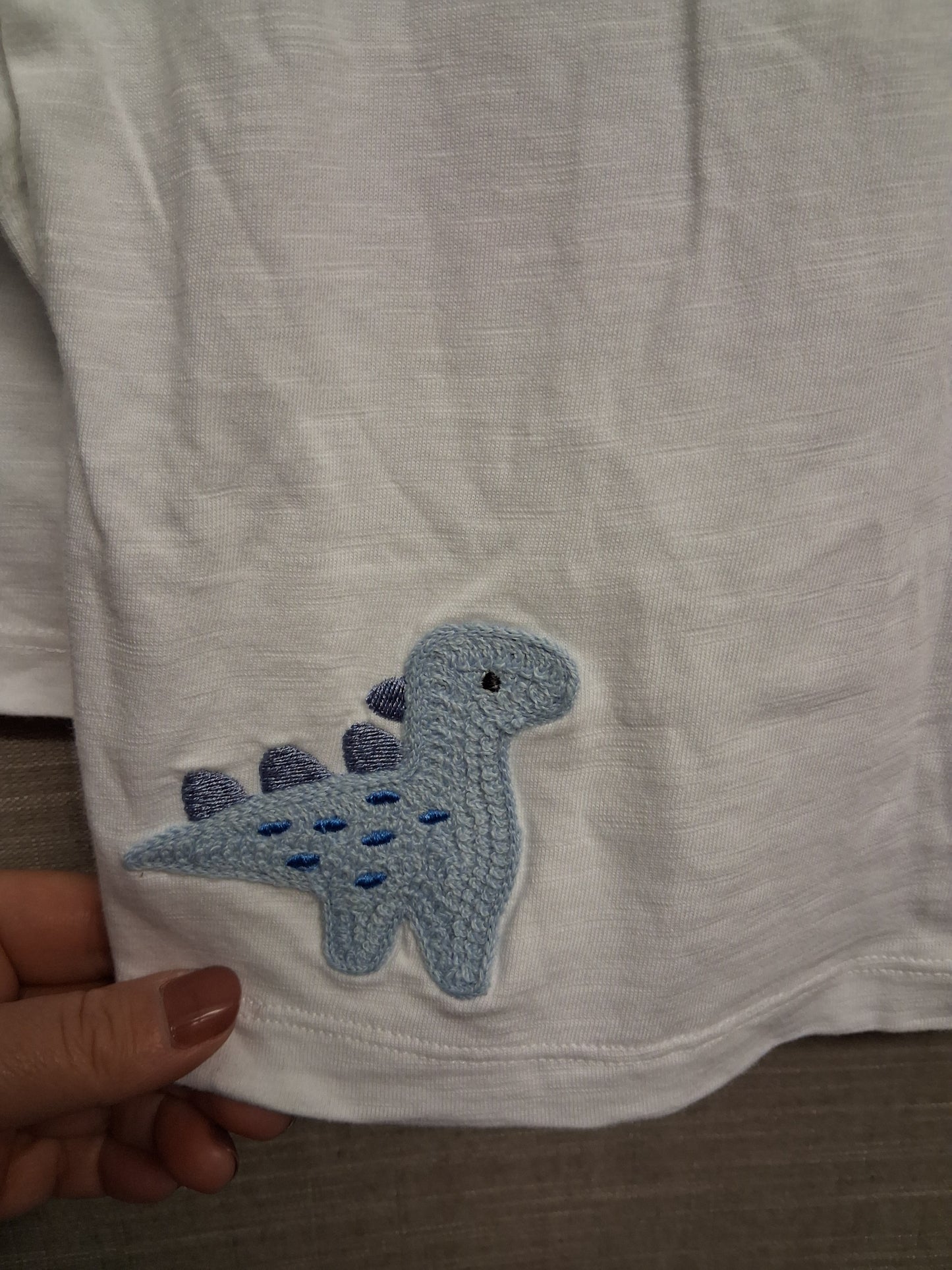 Next Boys White Dinosaur Long Sleeve T-Shirt 100% Cotton Age 12-18 Months