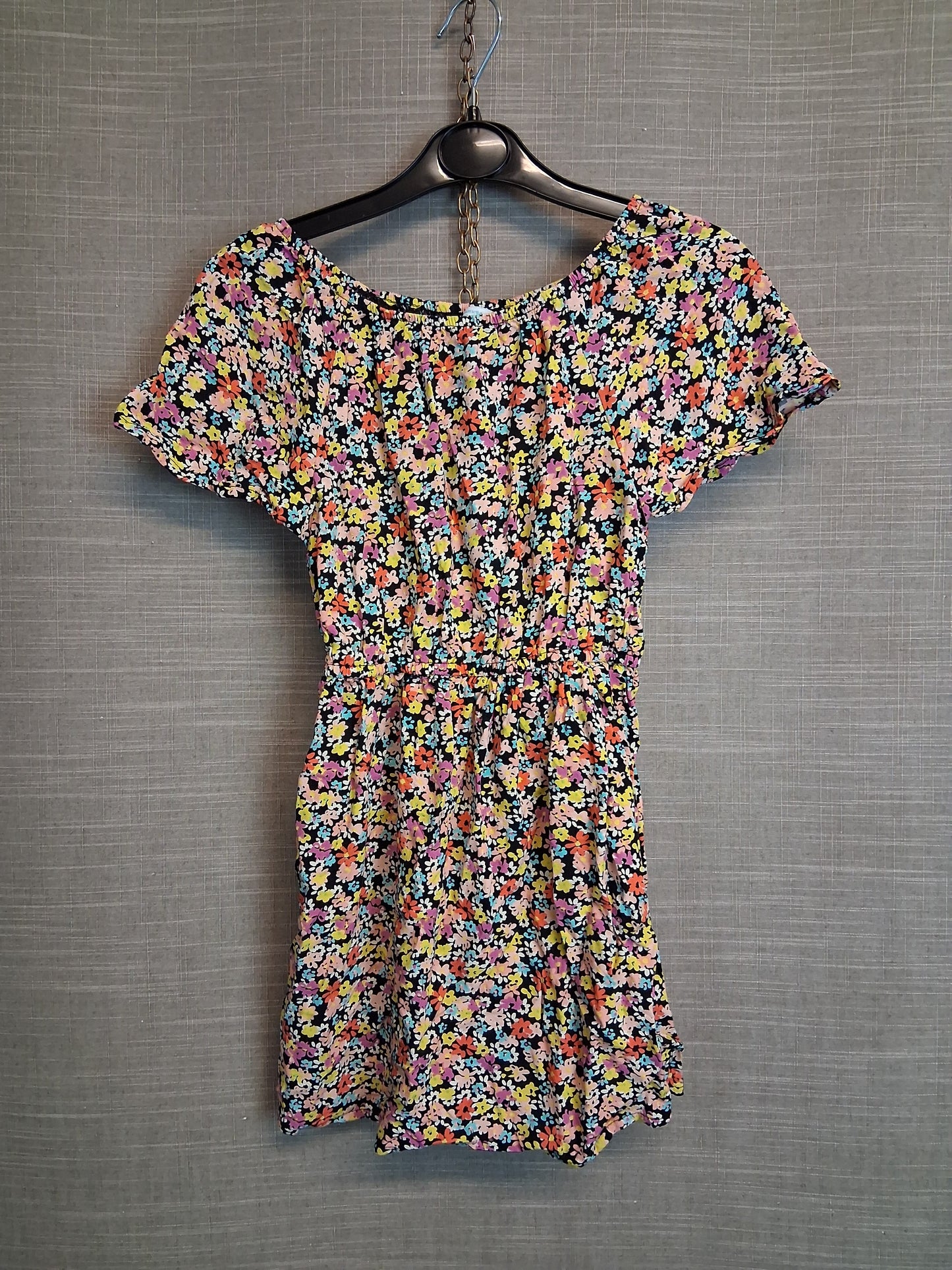 Primark Girls Multicolour Floral Off the Shoulder Dress Age 7-8 Years