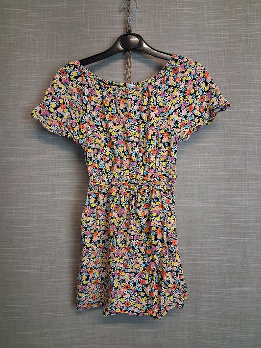 Primark Girls Multicolour Floral Off the Shoulder Dress Age 7-8 Years