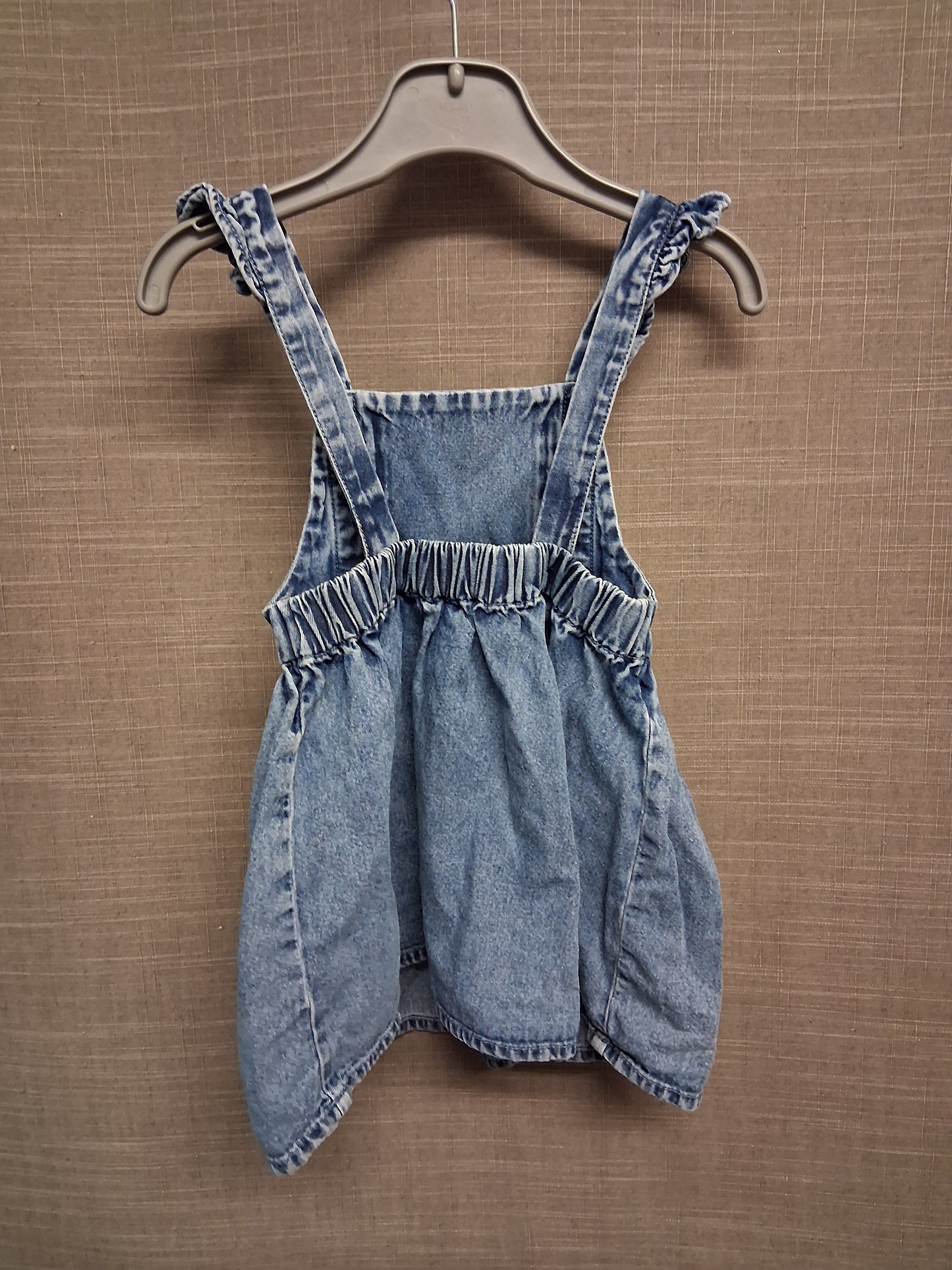 George Girls Blue Denim Pinafore Dress Age 9-12 Months