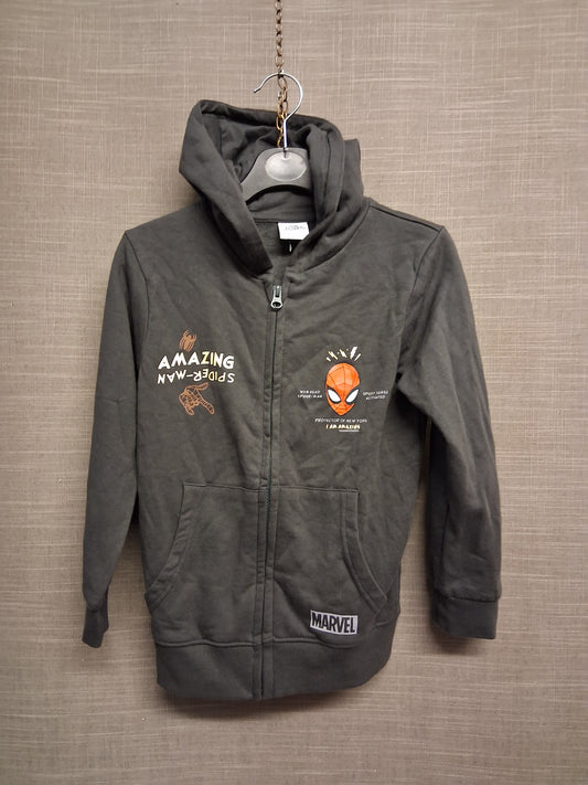 Marvel Spiderman Boys Full Zip Hoodie Grey Age 6-7 Years