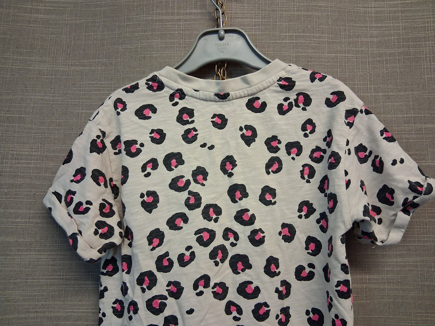 Next Girls Animal Print Cream Short Sleeve T-Shirt Age 5-6 Years