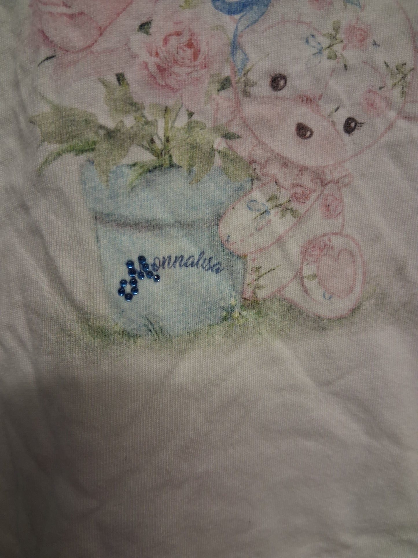 Monnalisa Girls White Short Sleeve T-Shirt Designer Traditional Age 18 Months