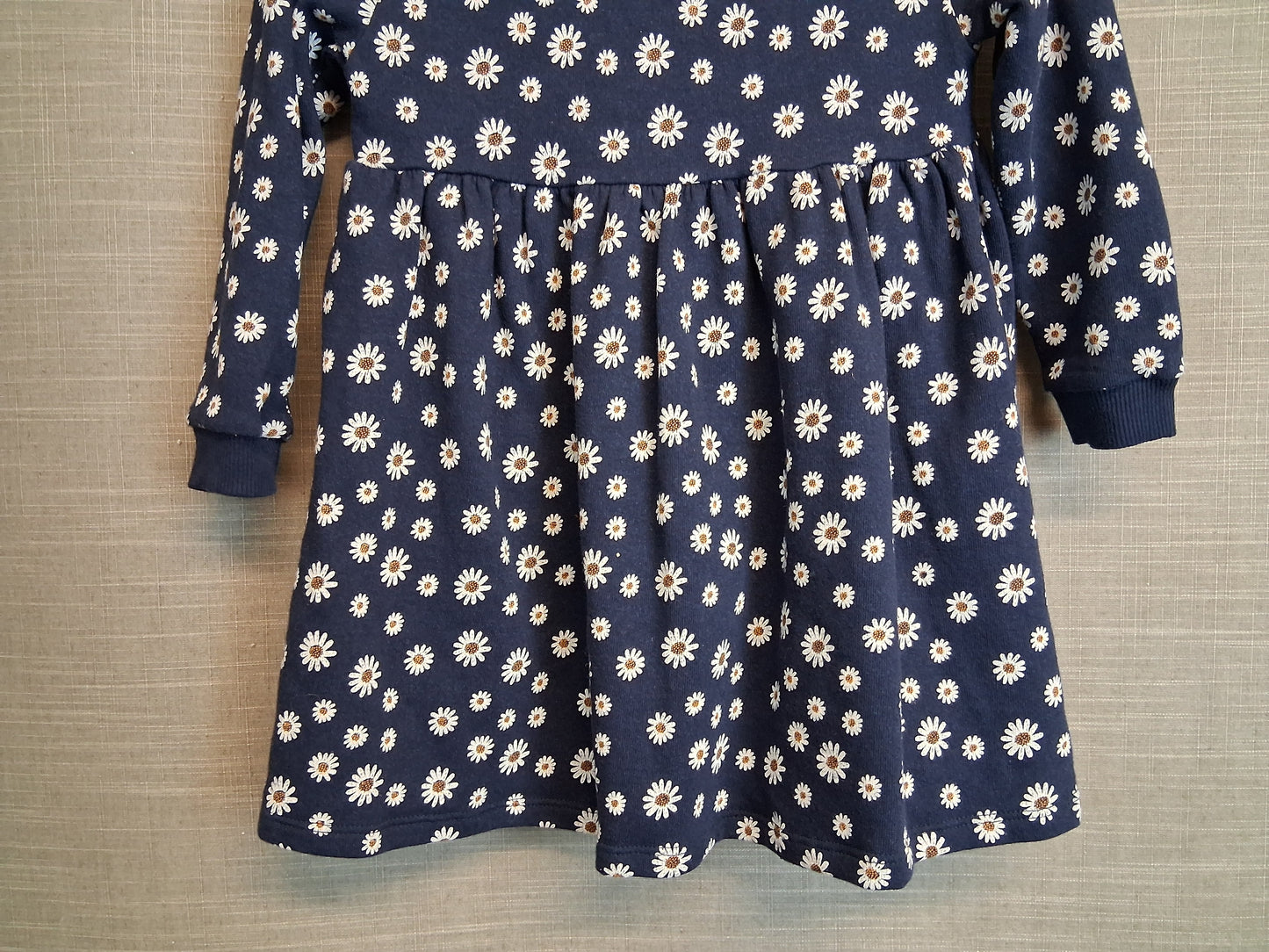 F&F Girls Blue Floral Jersey Dress Long Sleeve Age 3-4 Years