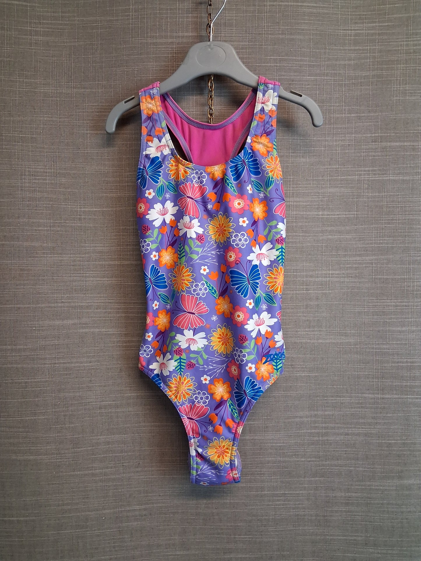 Zoggs Girls Swimsuit Multicolour Floral One Piece Swimsuit Age 6 Years