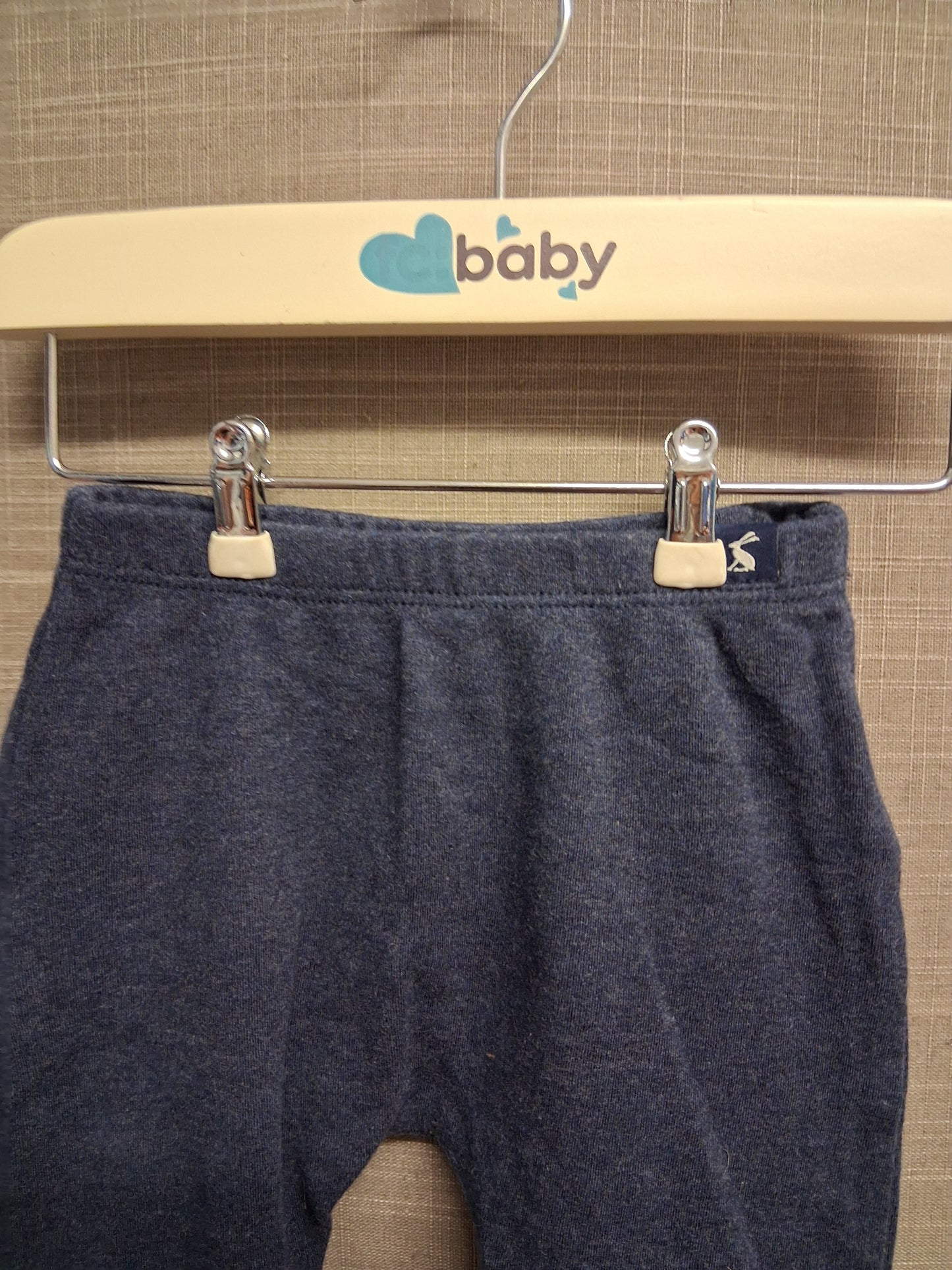 Joules Boys Jersey Joggers Navy Blue Cow Pocket on Back Age 0-3 Months