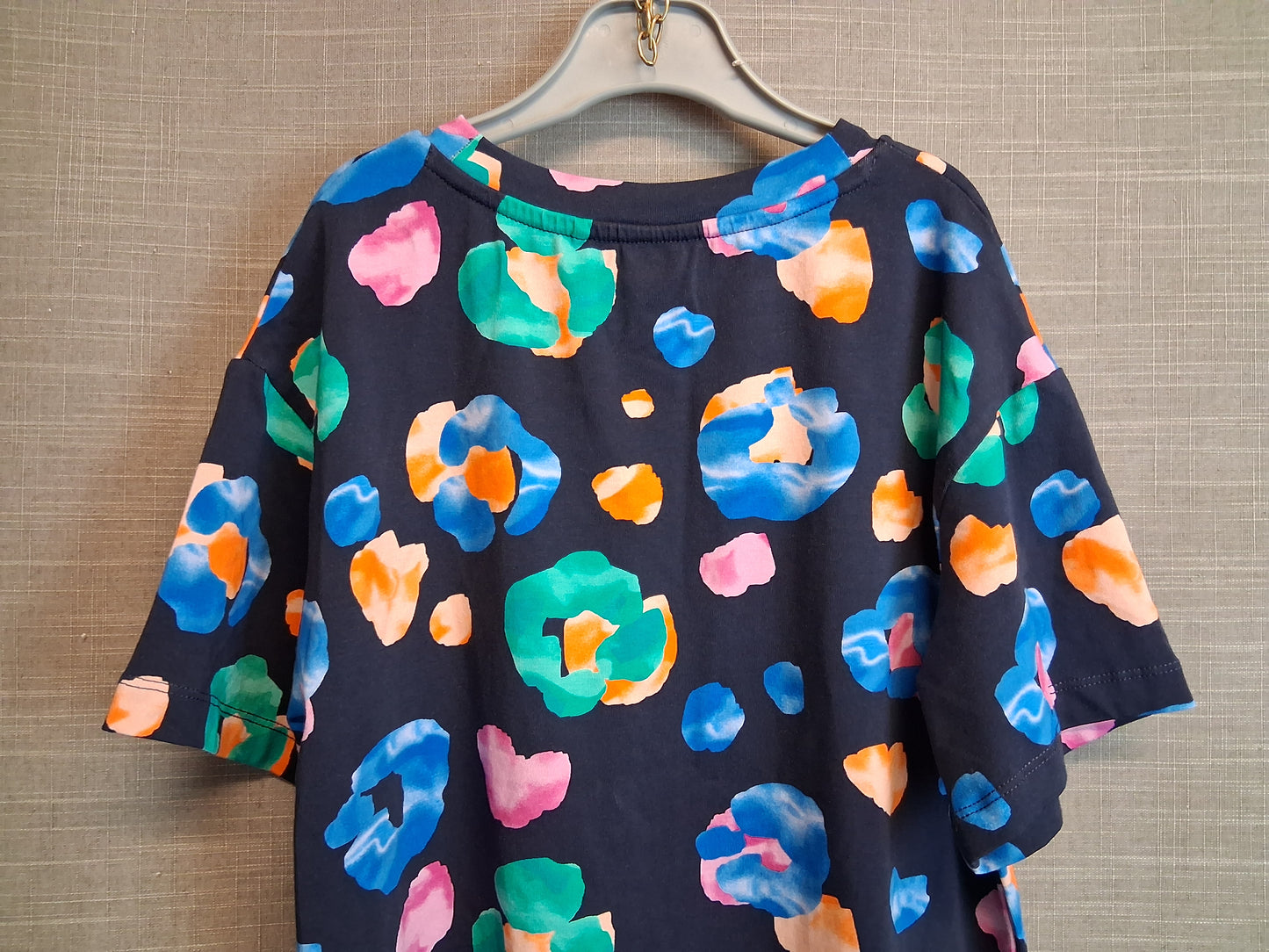 Next Girls Oversized T-Shirt Blue Animal Print Short Sleeve Age 6 Years