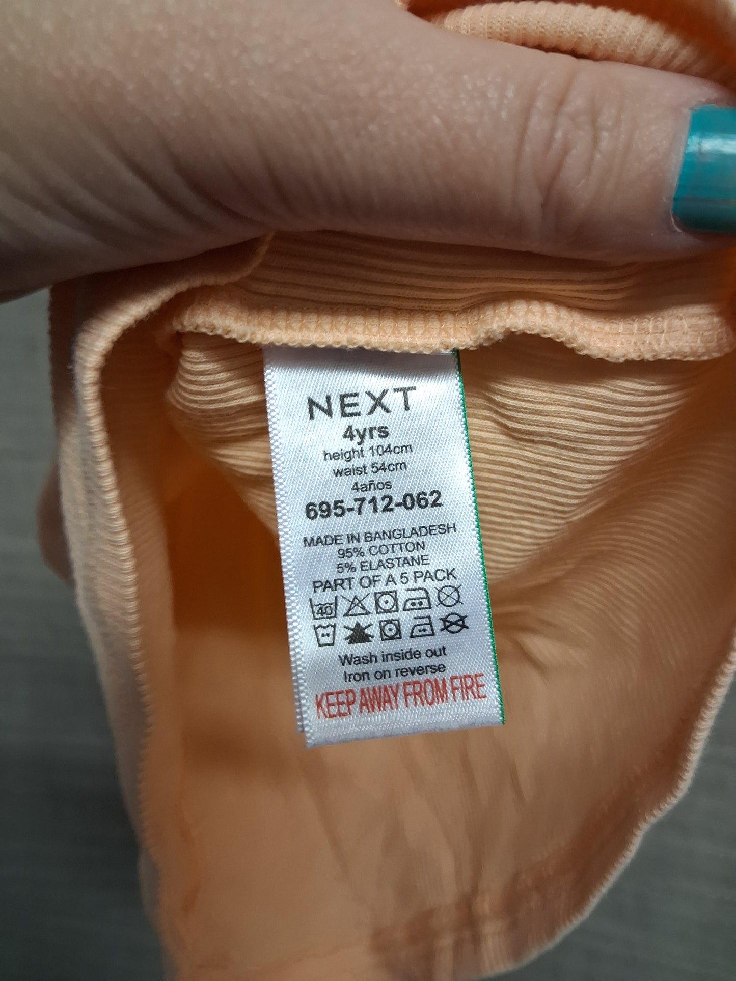 Next Girls Essential Tank Vest Top Orange Age 4 years