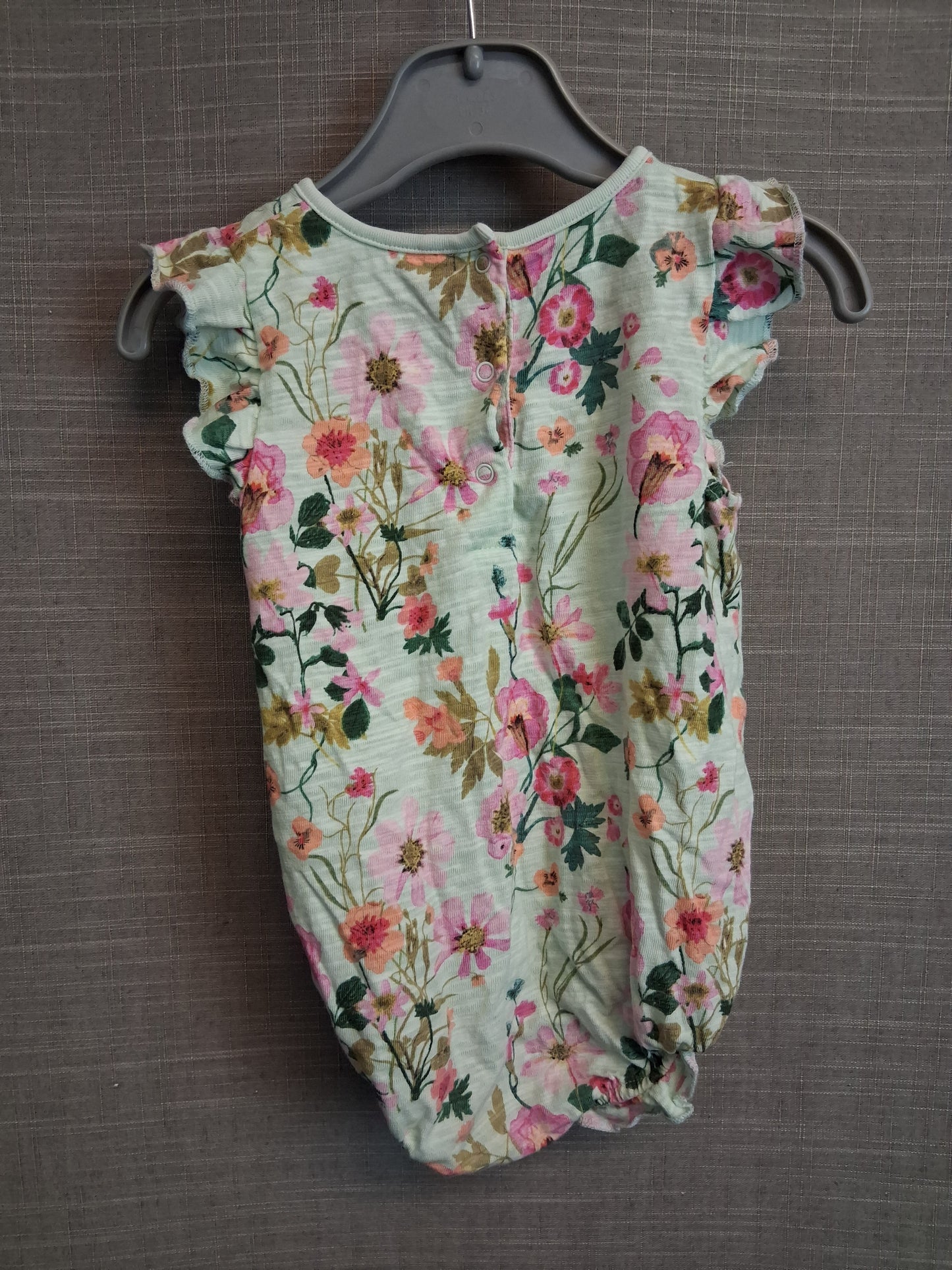 Next Girls Green Floral Sleeveless Bodysuit Age 12-18 Months