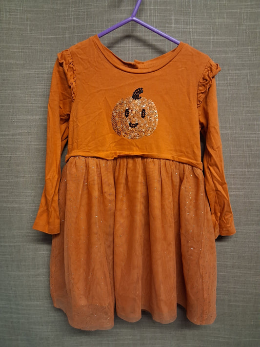 George Girls Halloween Pumpkin Jersey Dress Age 3-4 Years