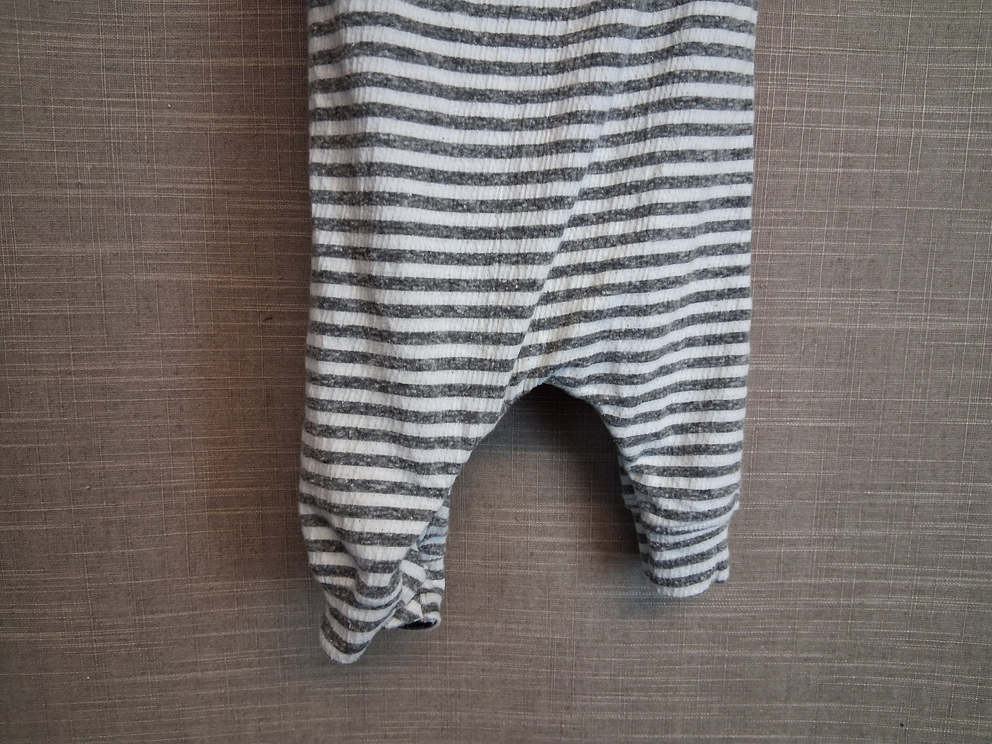 Next Boys Jersey One Piece Rompers Grey White Striped Age 0-3 Months