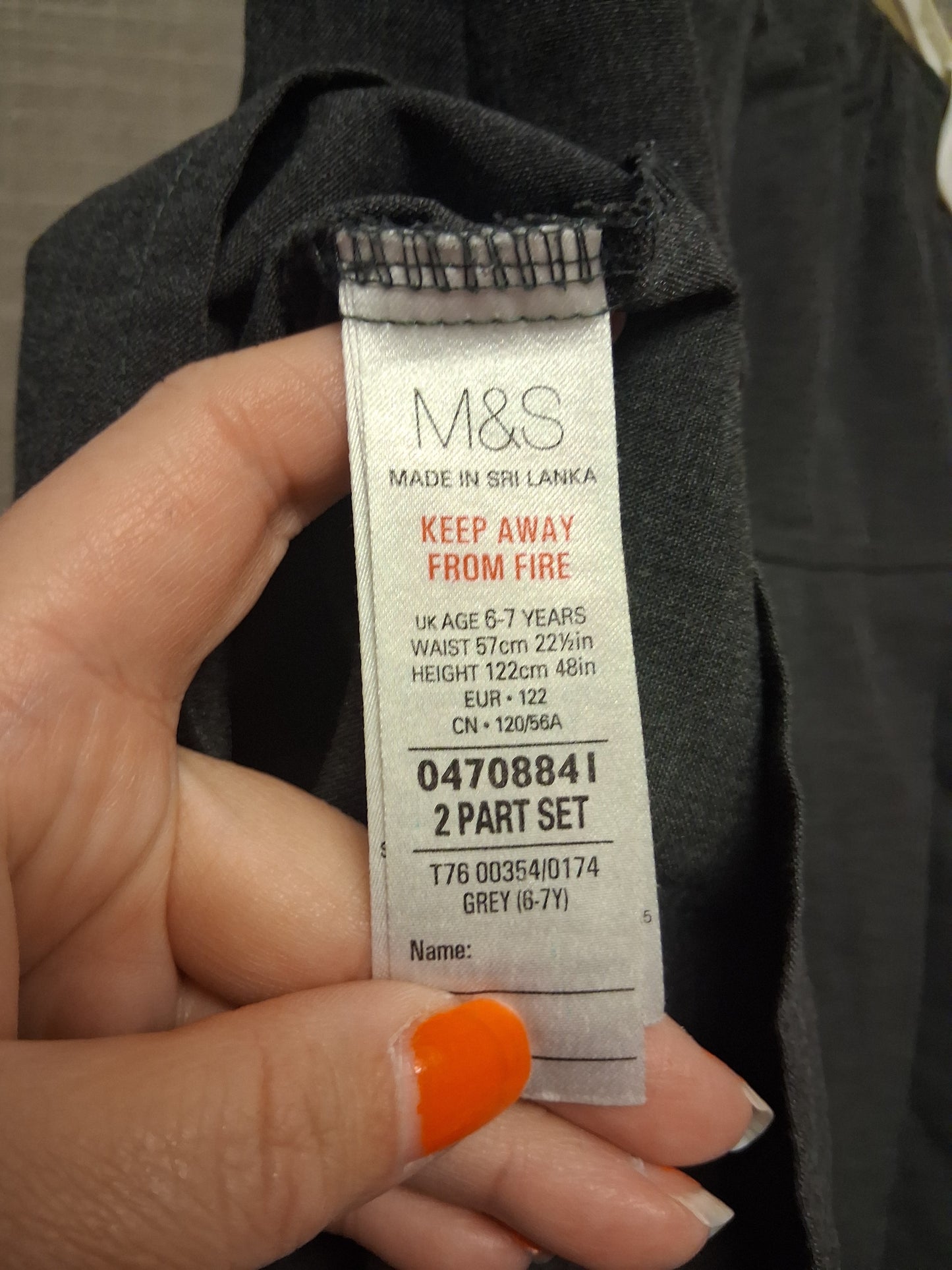 Marks and Spencer Girls Grey School Skirt Age 6-7 Years