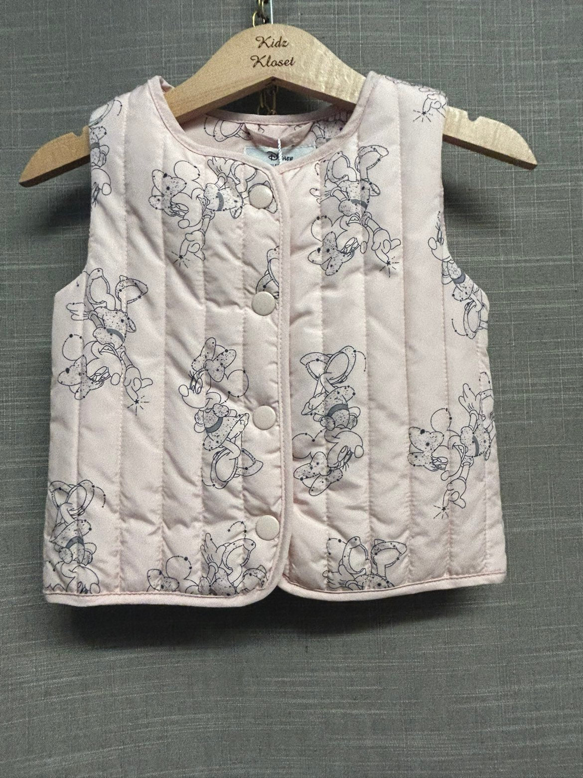 Primark Disney Minnie Mouse Pink Bodywarmer Gilet Age 6-9 Months Brand New