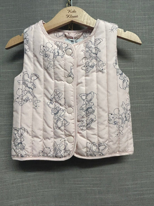 Primark Disney Minnie Mouse Pink Bodywarmer Gilet Age 6-9 Months Brand New