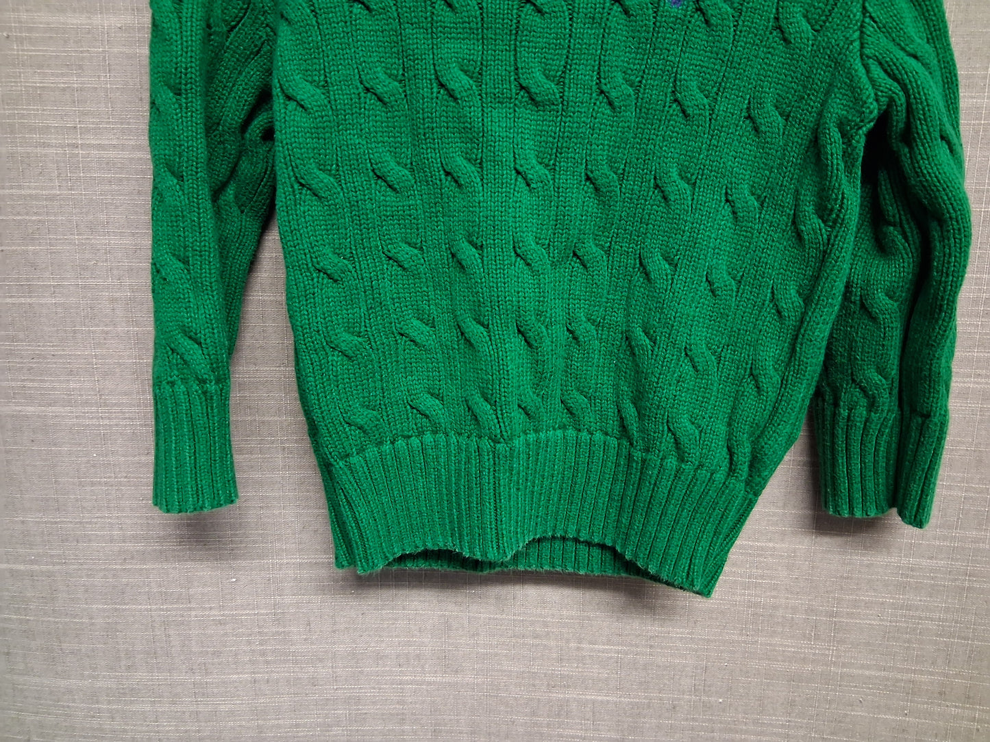 Polo Ralph Lauren Boys Green Cable Knit Jumper Pullover Age 2 Years