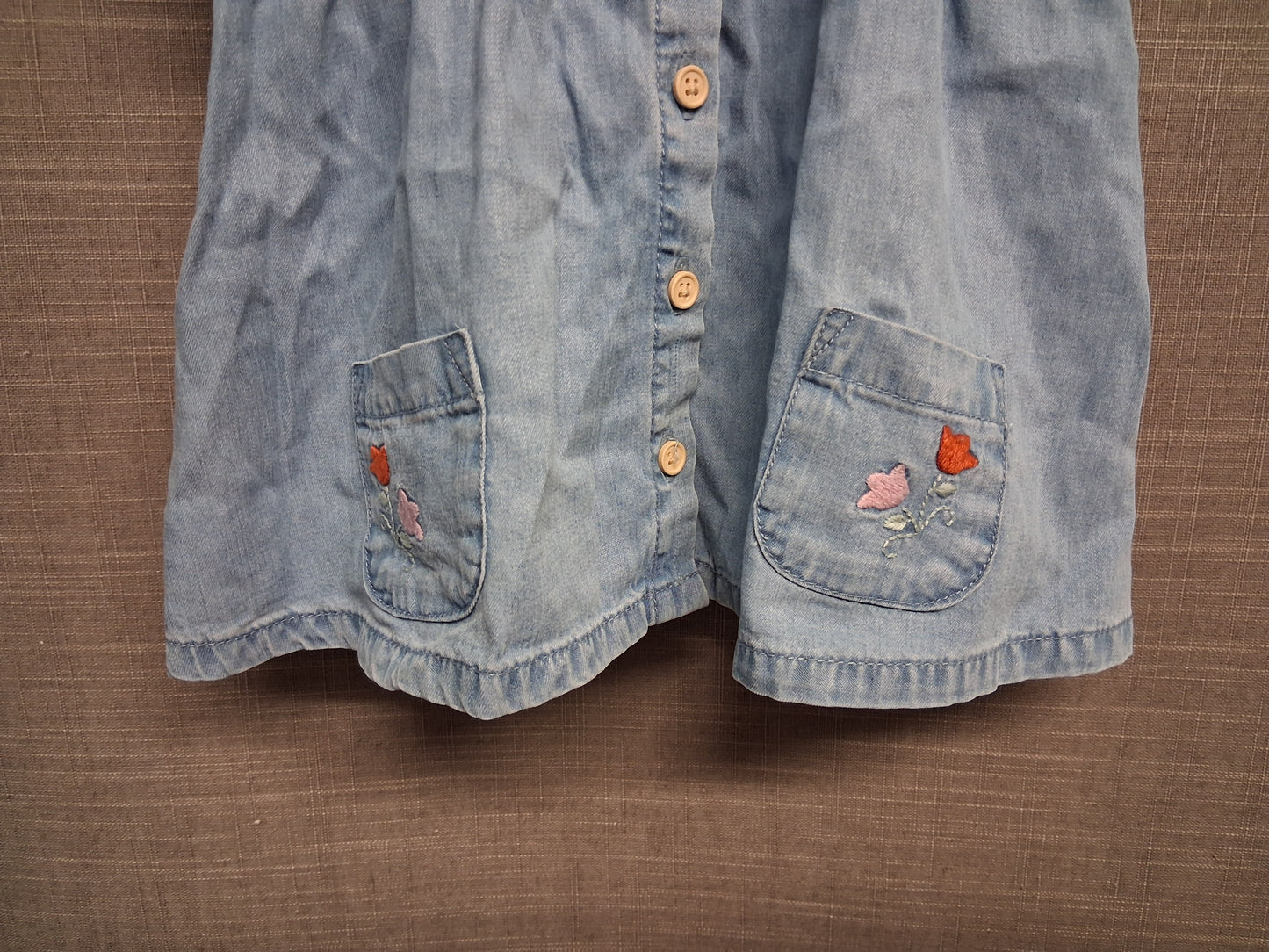 George Girls Blue Denim Short Sleeve Dress Age First Size