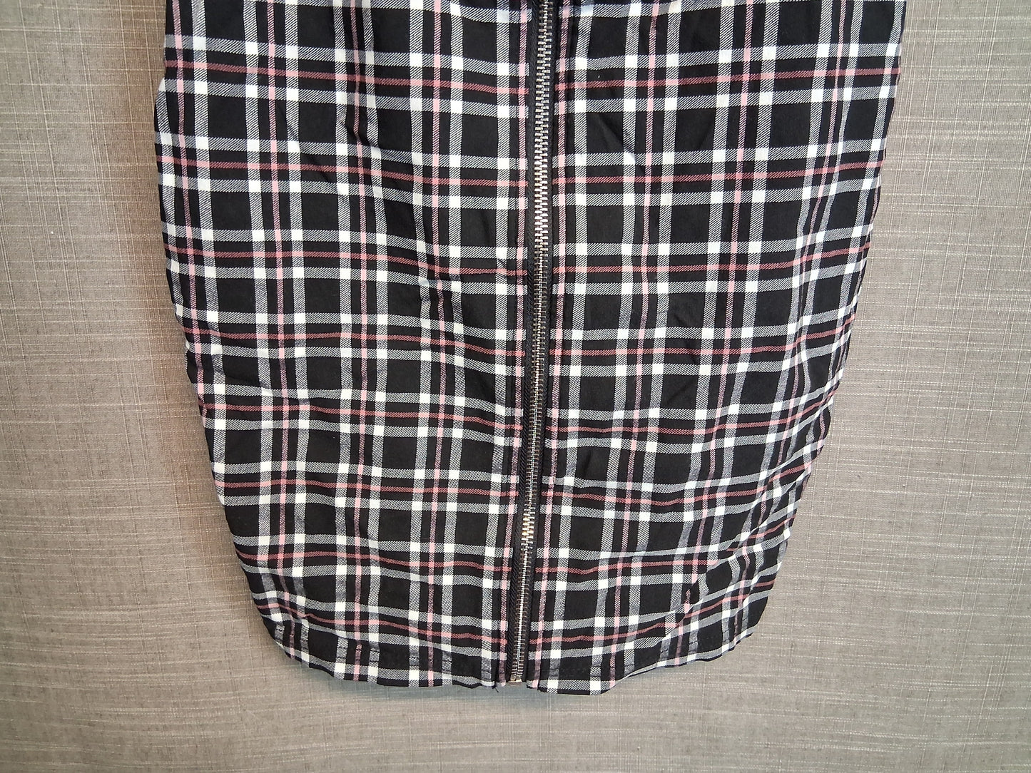 New Look Girls Black Pink Check Dress Zip Front Age 10-11 Years