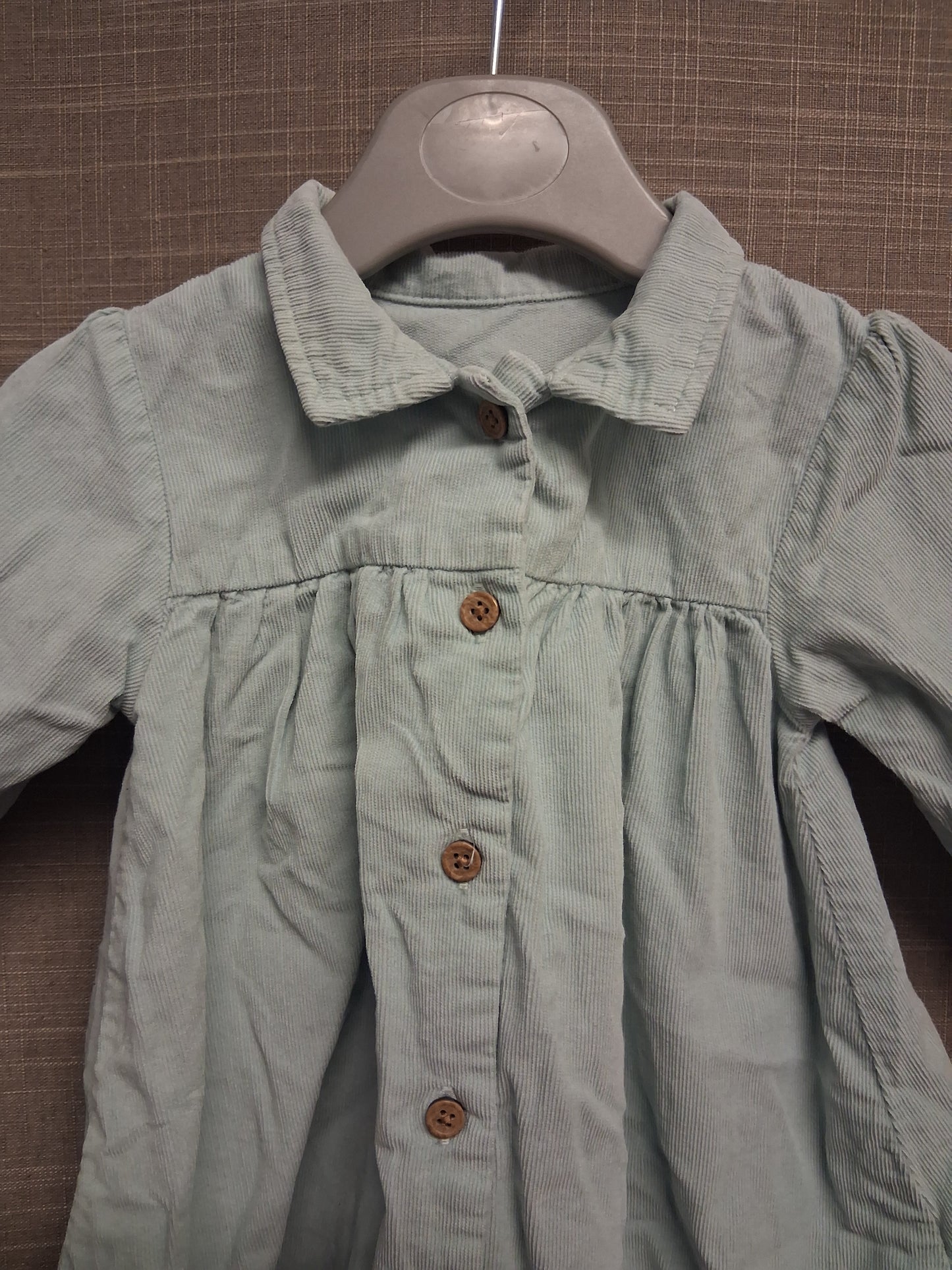 George Girls Light Green Corduroy Dress Age 3-6 Months