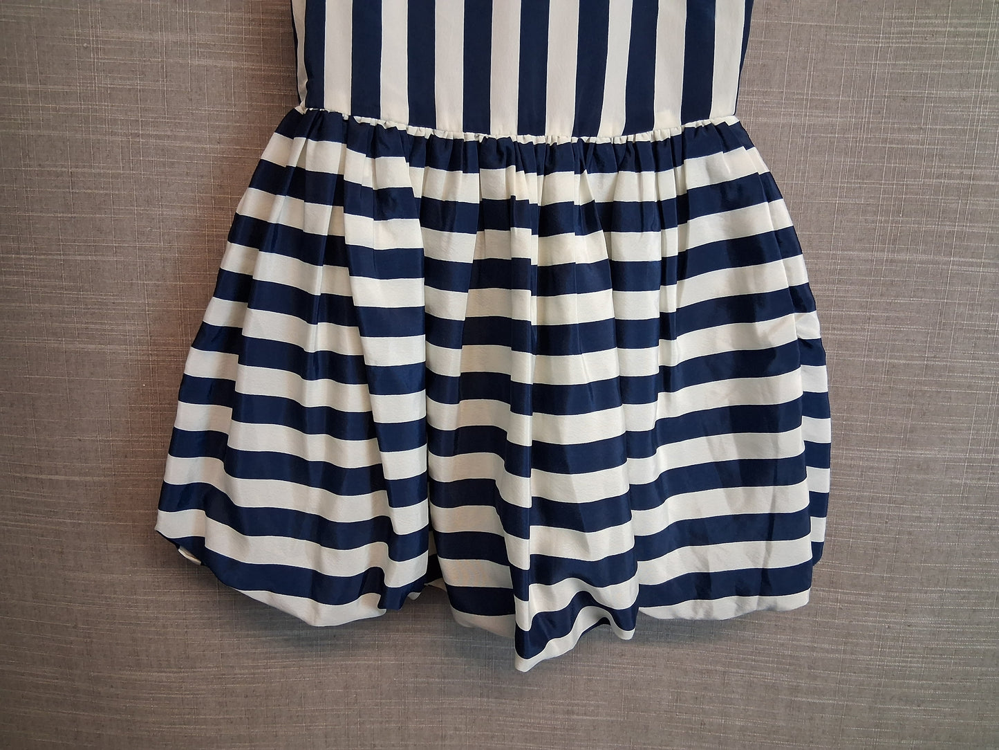 Nutmeg Girls Cream Navy Striped Party Dress Age 2-3 Years