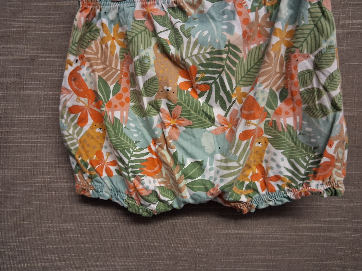 TU Girls Jersey Tropical Jungle Theme Shorts Age 18-24 Months