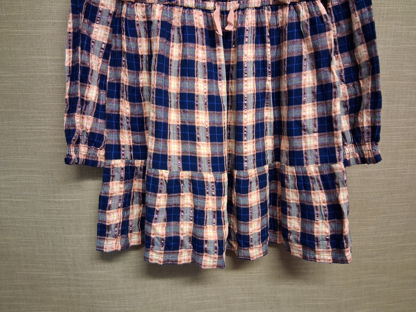Boden Girls Blue Check Dress Long Sleeve Age 11-12 Years