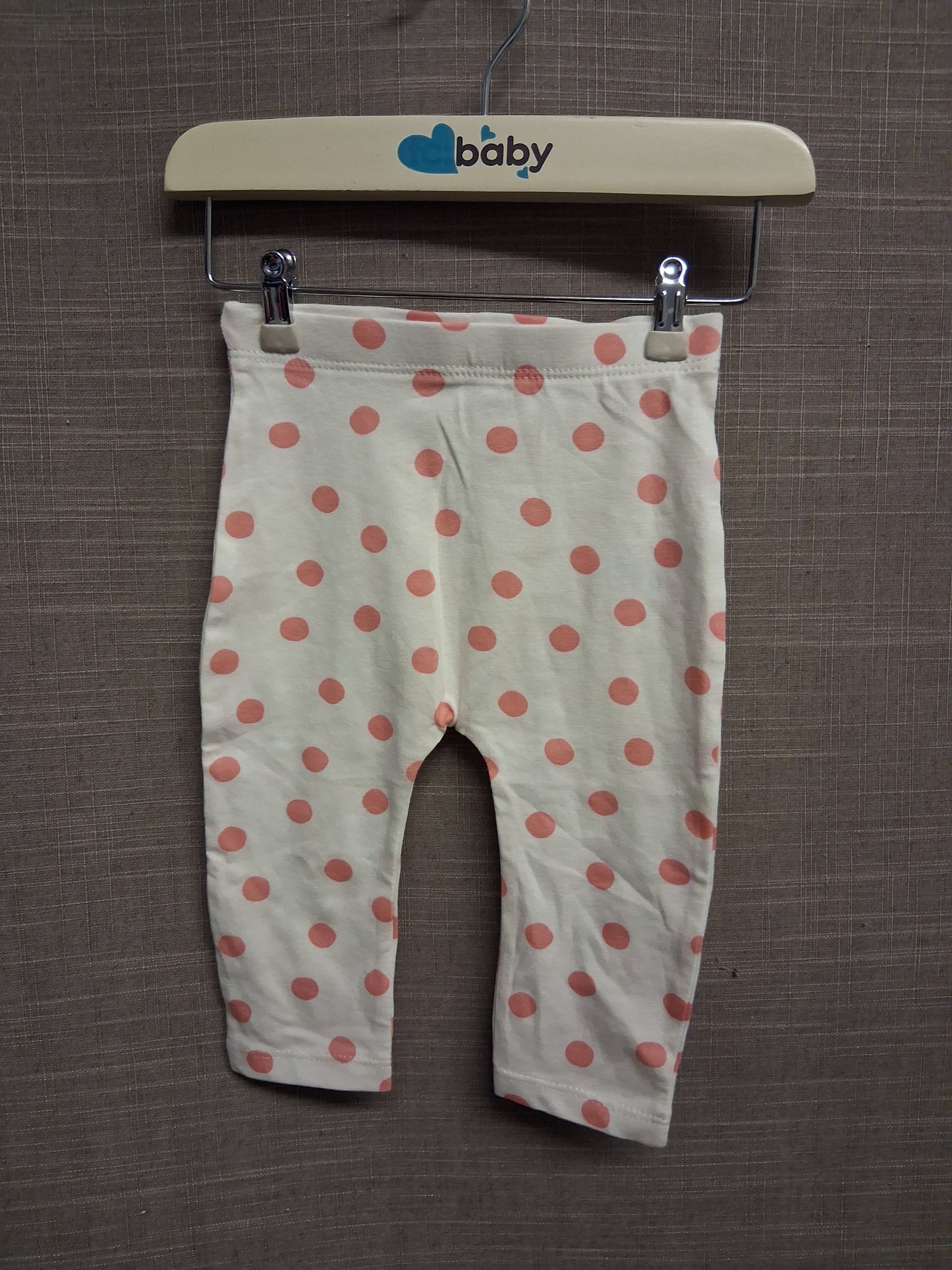 Matalan Girls White Pink Spotty Leggings Age 0-3 Months
