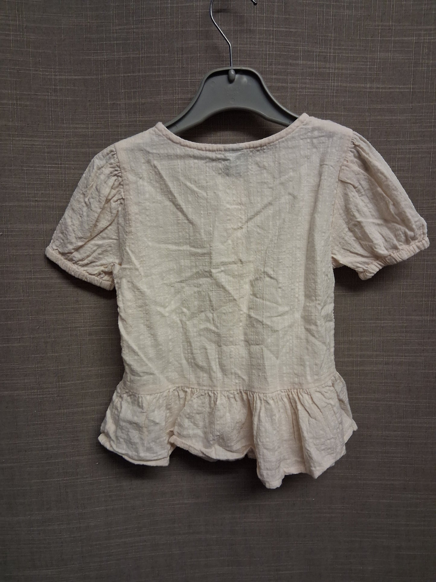 TU Girls Cream Bow Peplum Blouse Short Sleeve Age 5 Years